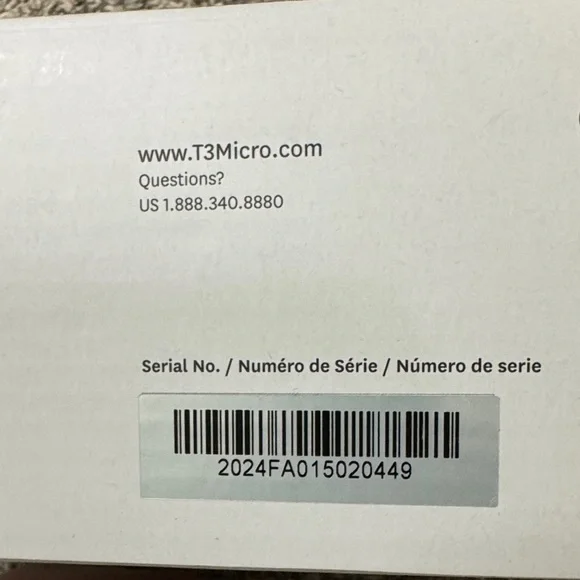 T3 SinglePass Curl X 1" Extra Long Barrel White with Rose Gold Accents - Picture 8 of 9